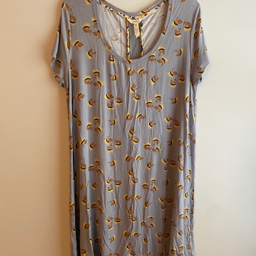 Matilda Jane Write It Down Short Sleeve Shift Dress Scoop Neckline